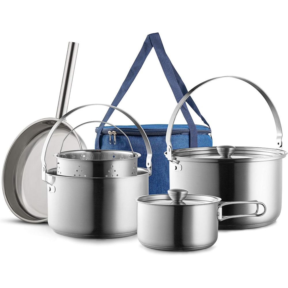 Camping Cooking Open Fire - Camping Cookware Set 304 Stainless Steel