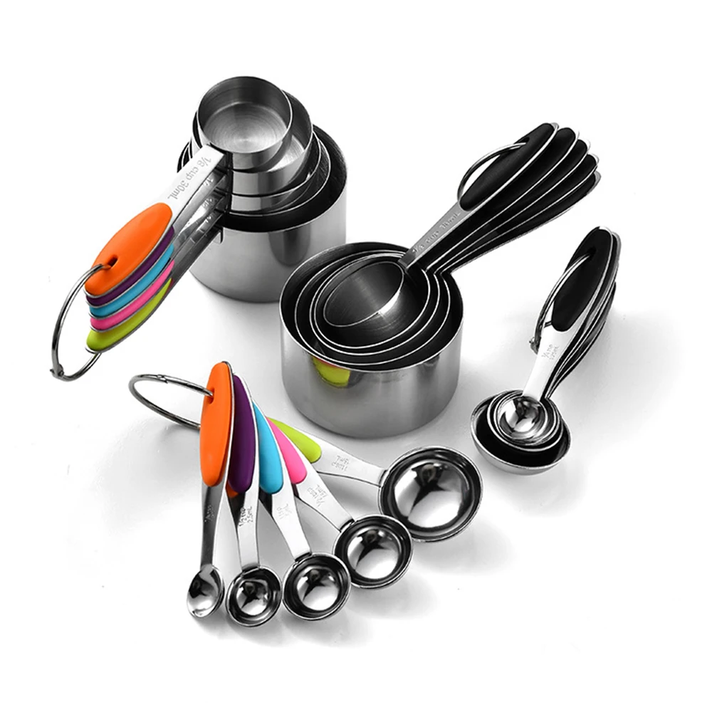 Camping Cooking Pan Set - 5/10Pcs Stainless Steel Measuring Cups And