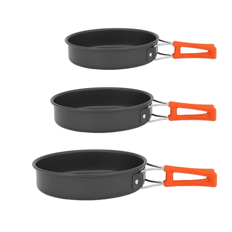 Camping Cooking Pan Set - Portable Frying Pan with Storage Bag