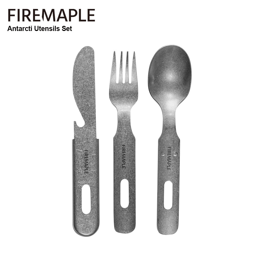 Camping Cooking On Fire - Fire-Maple Antarcti 3in1 Utensils Set Fork