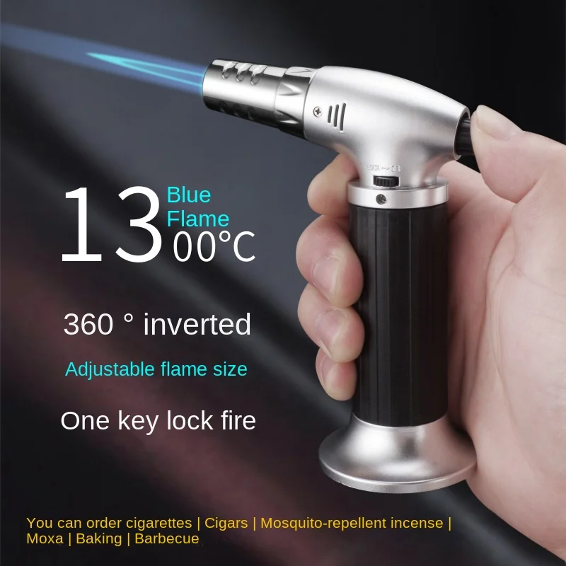 Camping Cooking Torch - Blue Flame Butane Torch Refillable Windproof
