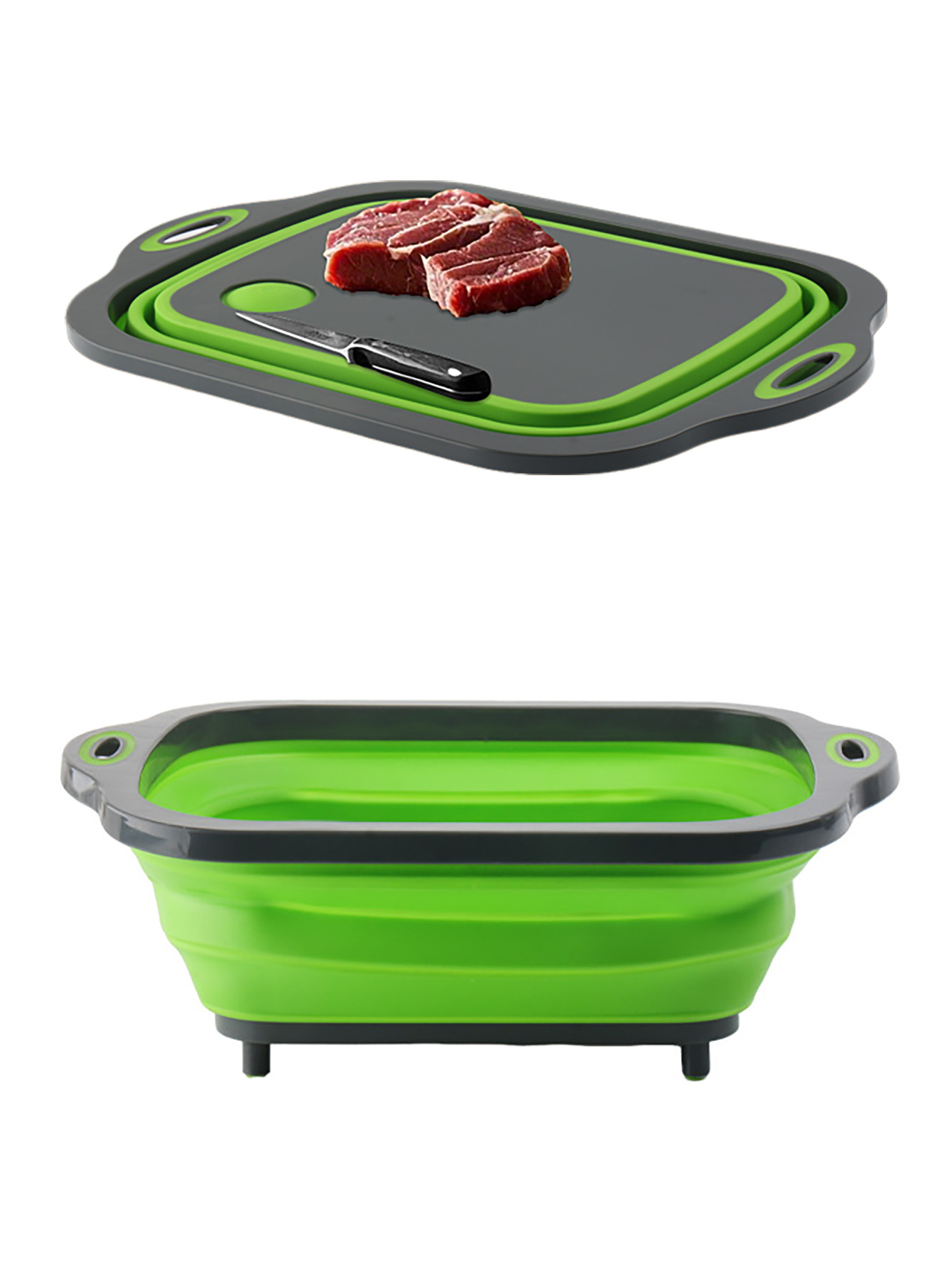 Camp Cutting Board - Camping Collapsible Cutting Board Dish Basin