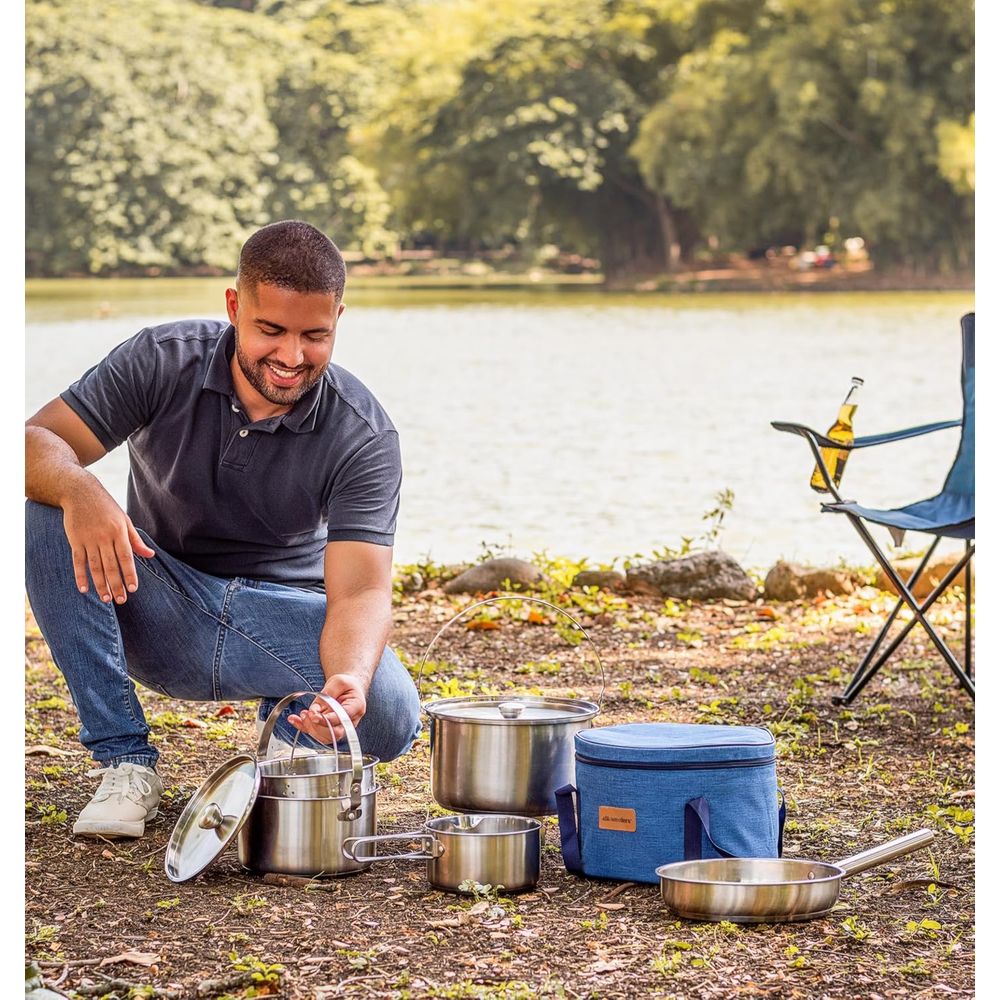 Camping Cookware Set 304 Stain - Camping Cooking Open Fire review and price