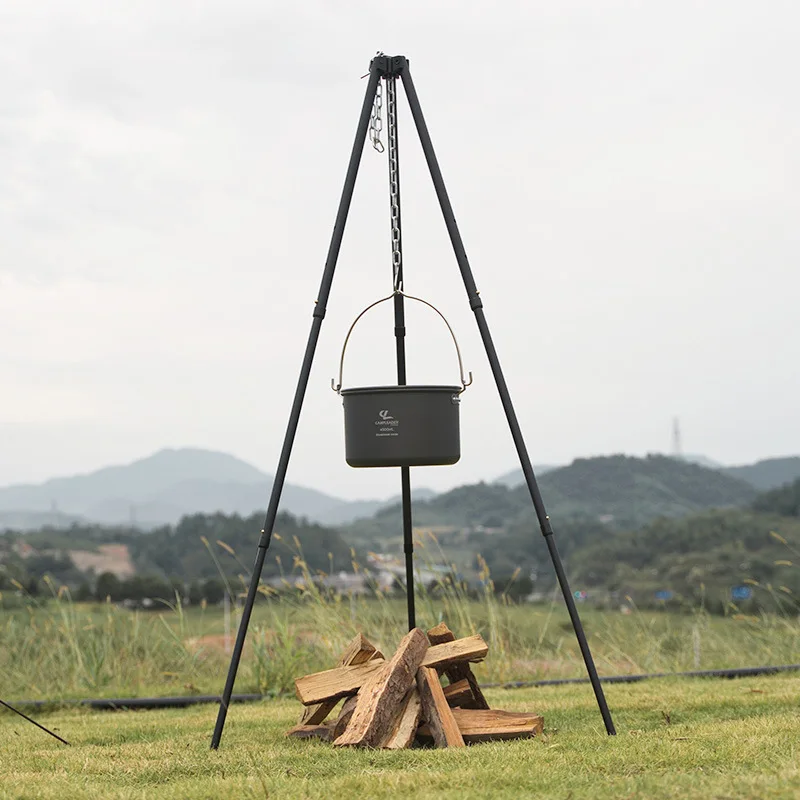 1Pc Outdoor Bonfire Tripod Cam - Camping Cooking Pot Tripod review and price