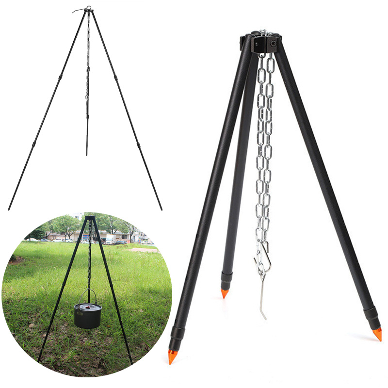 Camping Campfire Tripod for Ha - Camping Cooking Pot Tripod review and price