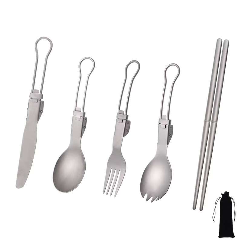 Titanium Foldable Utensil Set  - Camping Cooking And Eating review and price