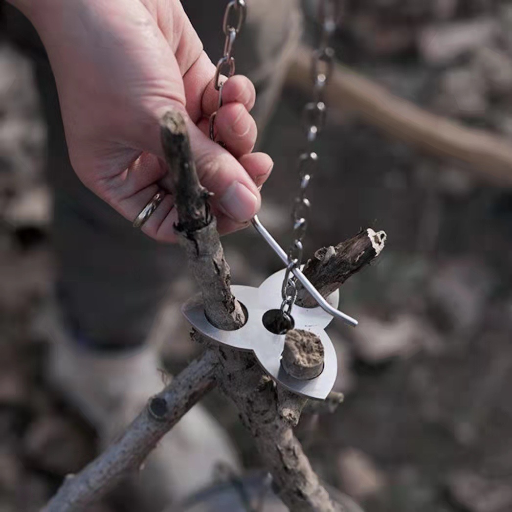 Stainless Steel Camping Tripod - Camping Cooking Pot Tripod review and price