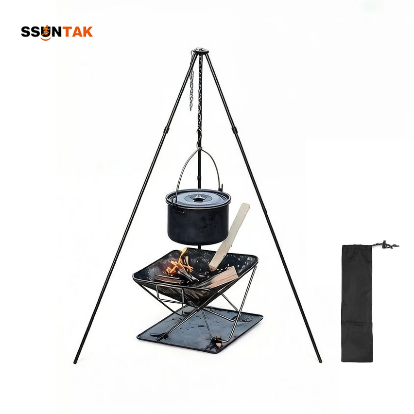 SSUNTAK Portable Detachable Ca - Camping Cooking Pot Tripod review and price