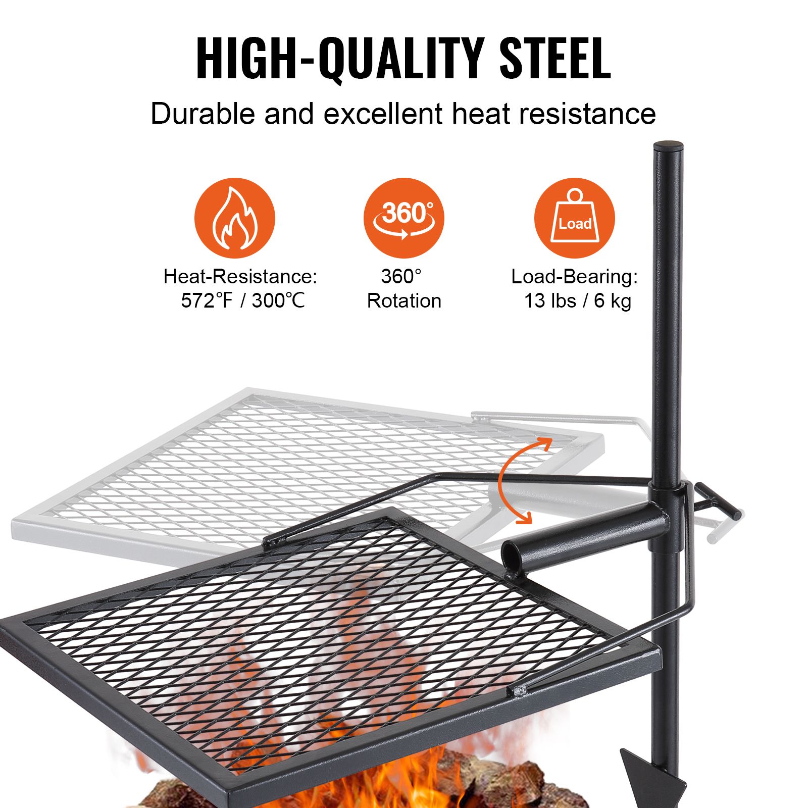 Swivel Campfire Grill, Fire Pi - Camping Cooking Open Fire review and price